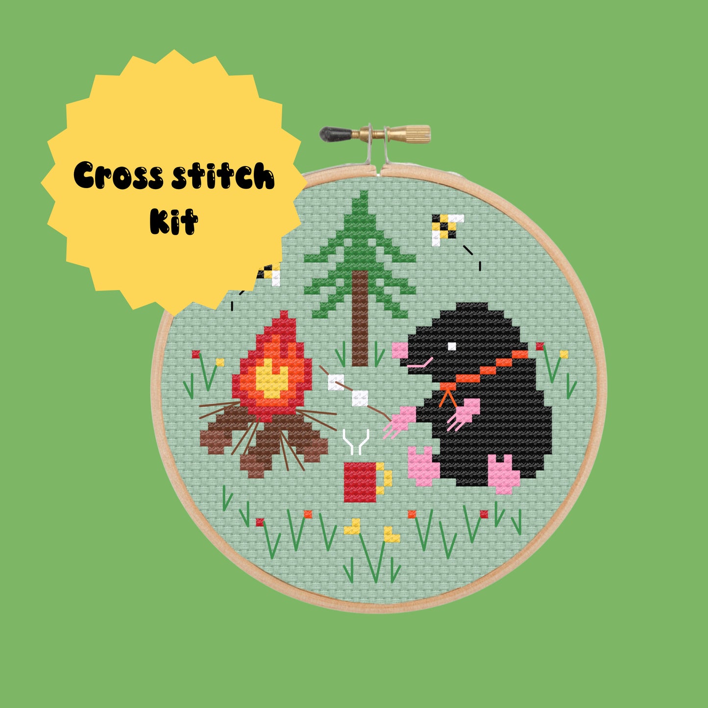Mole cooks Marshmallows- *Cross Stitch Kit*