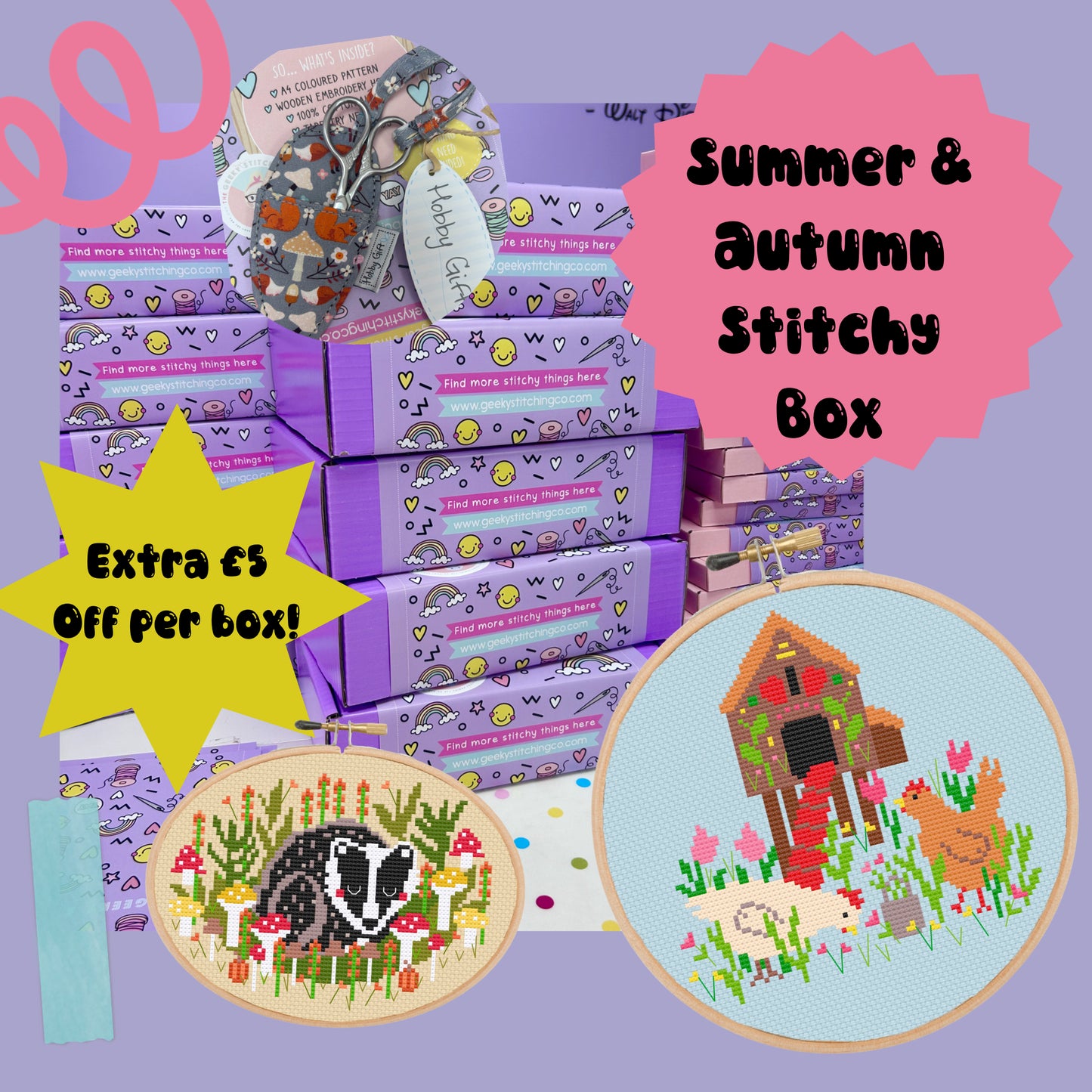 The Geeky Stitching Club - Summer & Autumn Stitchy box *PRE-ORDER* (discounted)