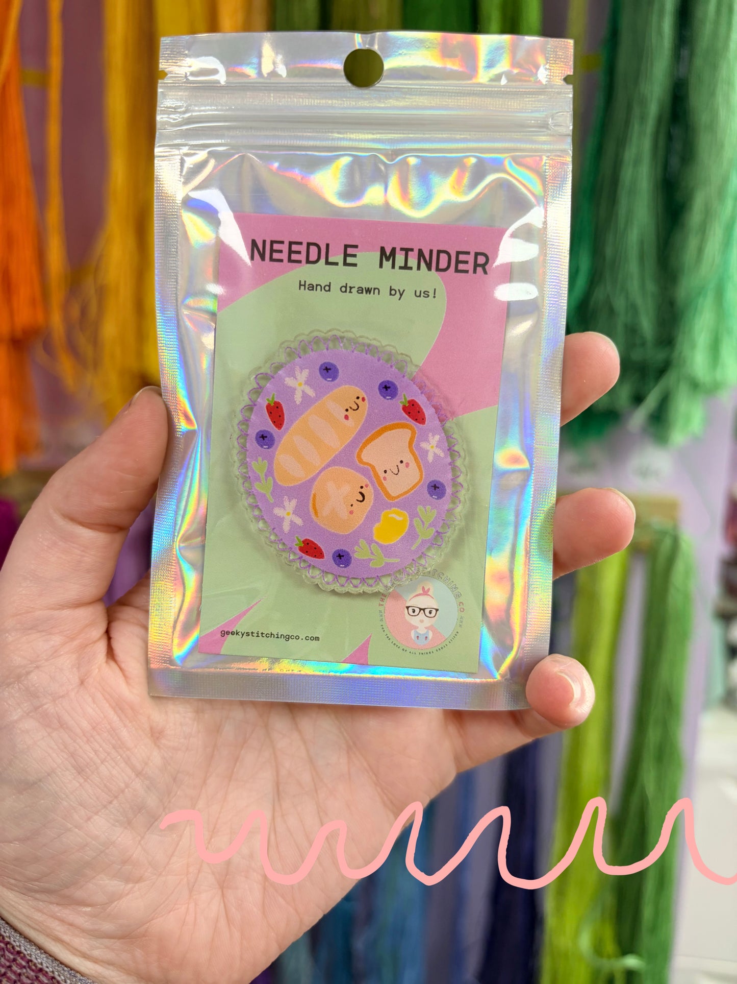 Acrylic Needle minder (Happy Breads)