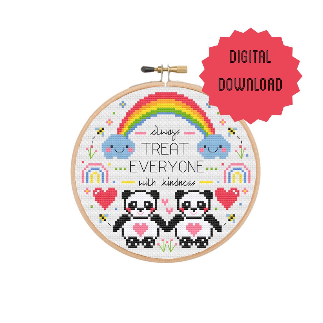 Treat everyone with Kindness 'Cross Stitch Pattern'