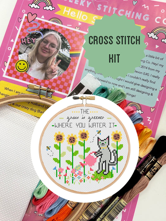 The grass is greener (where you water it ) - *Cross Stitch Kit*