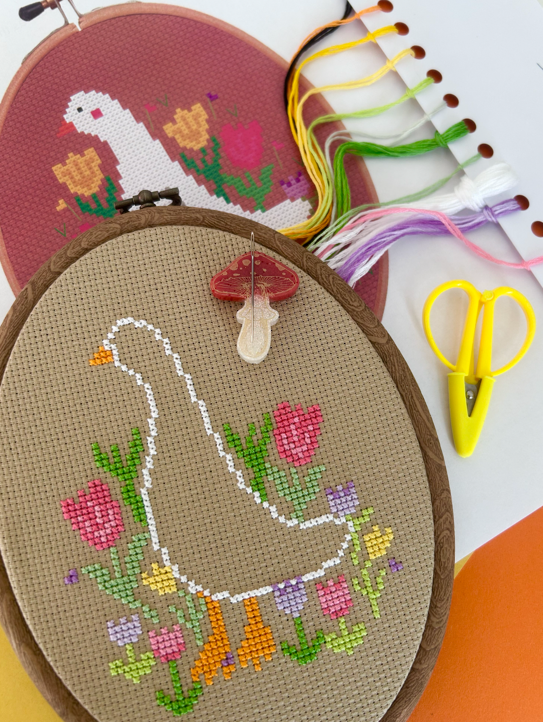 Goose amongst Tulips - *Cross Stitch Kit*