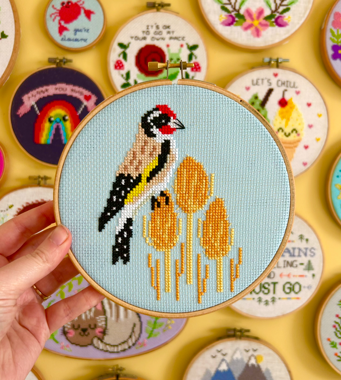 Goldfinch on Teasel's *Cross Stitch Kit*