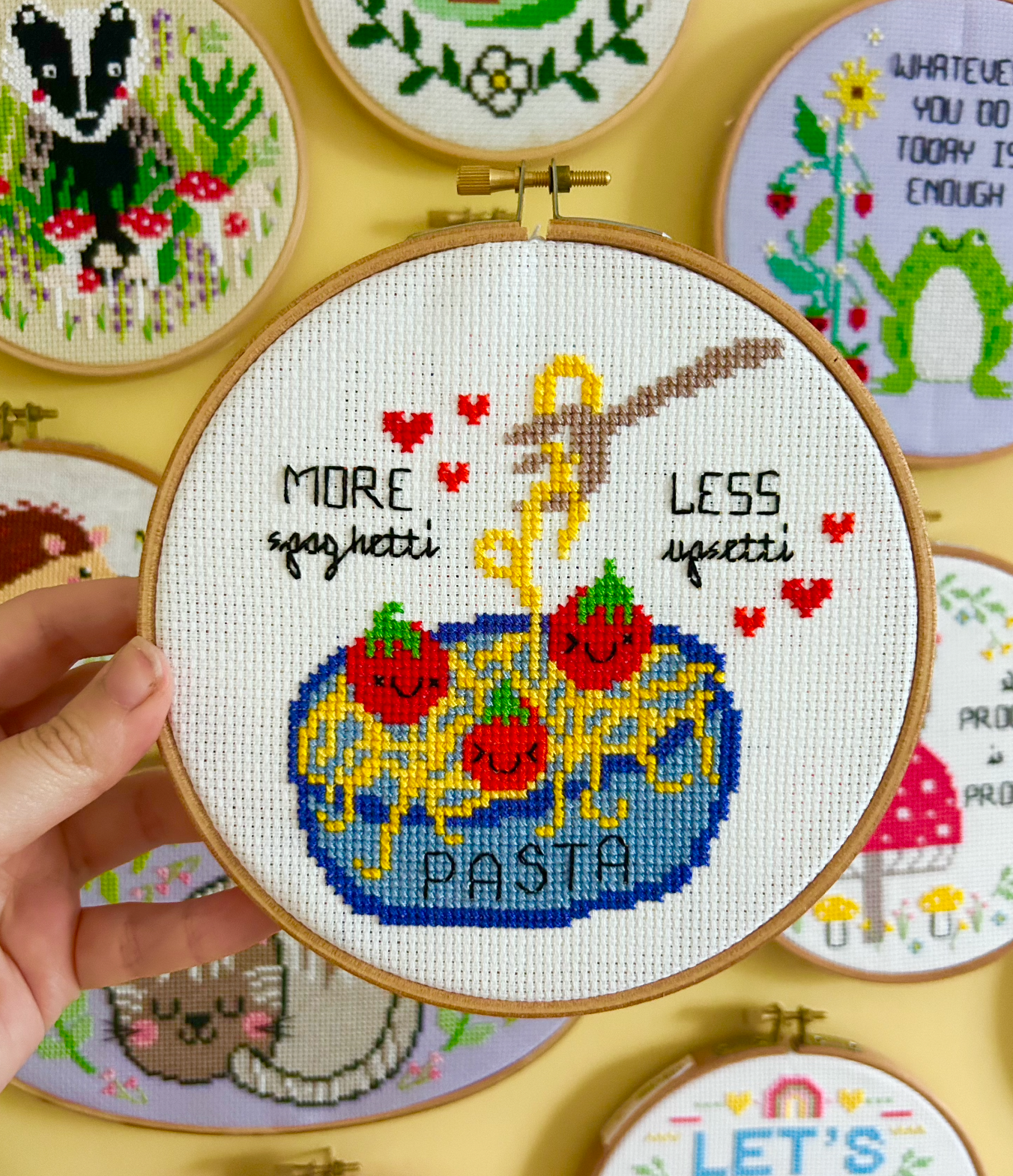 More spaghetti, Less upsetti *Cross Stitch Kit*