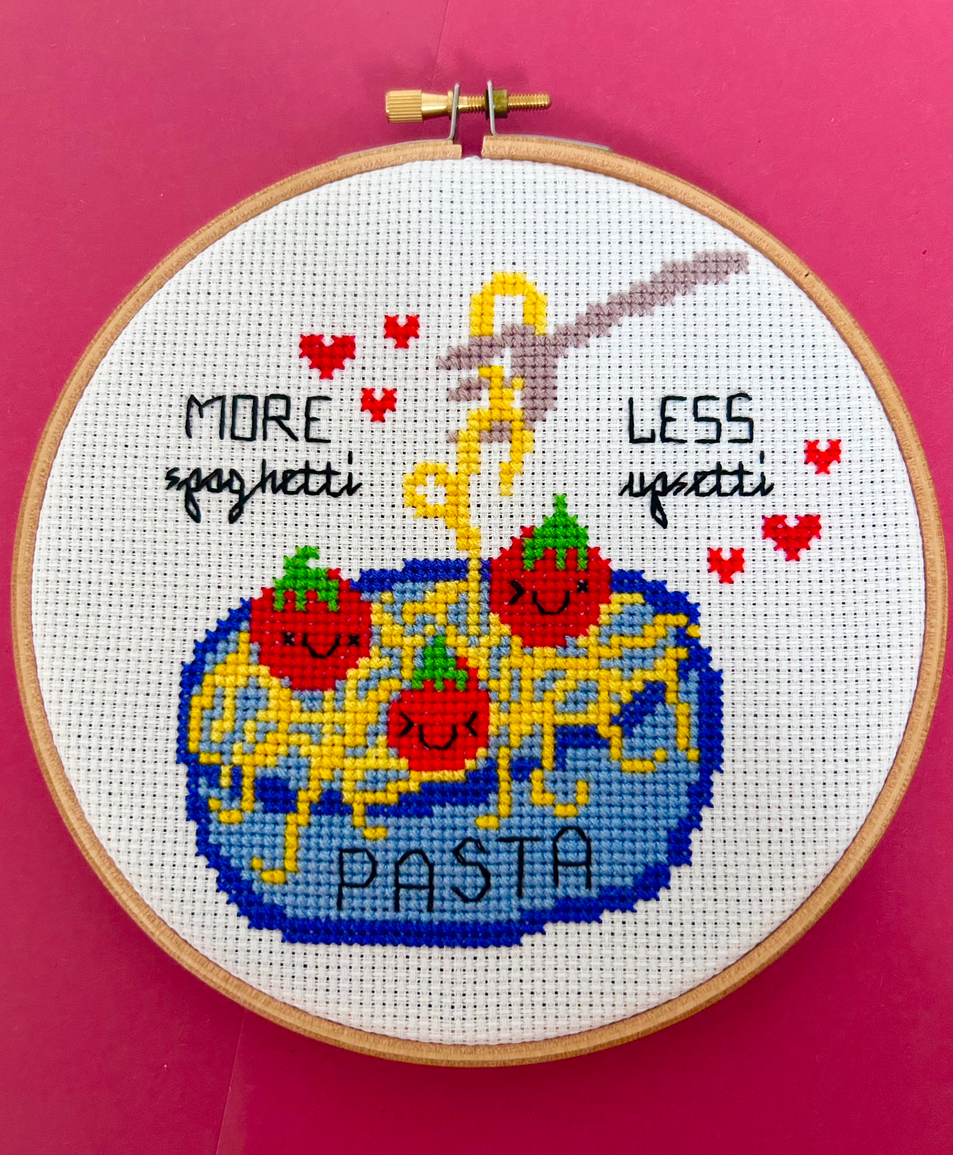 More spaghetti, Less upsetti *Cross Stitch Kit*