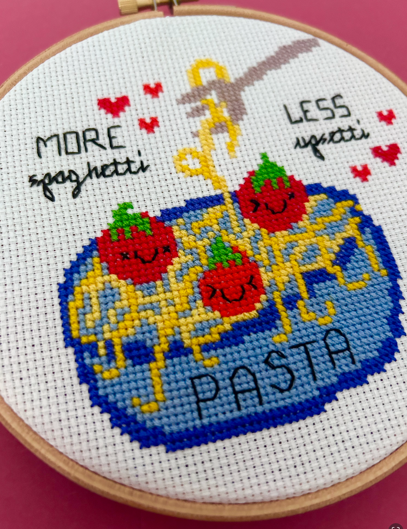 More spaghetti, Less upsetti *Cross Stitch Kit*