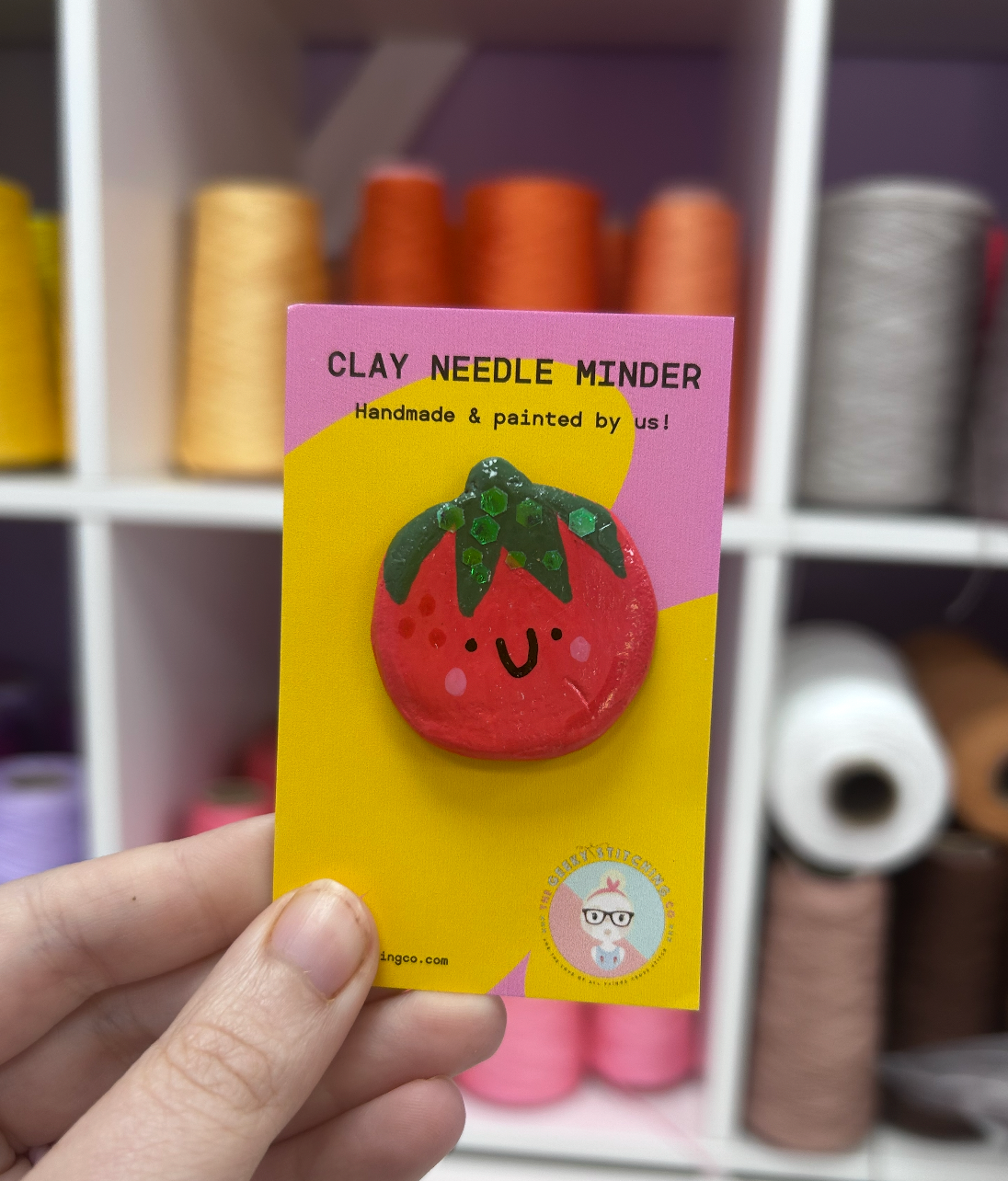 Handmade Clay needle Minder (Tomato)