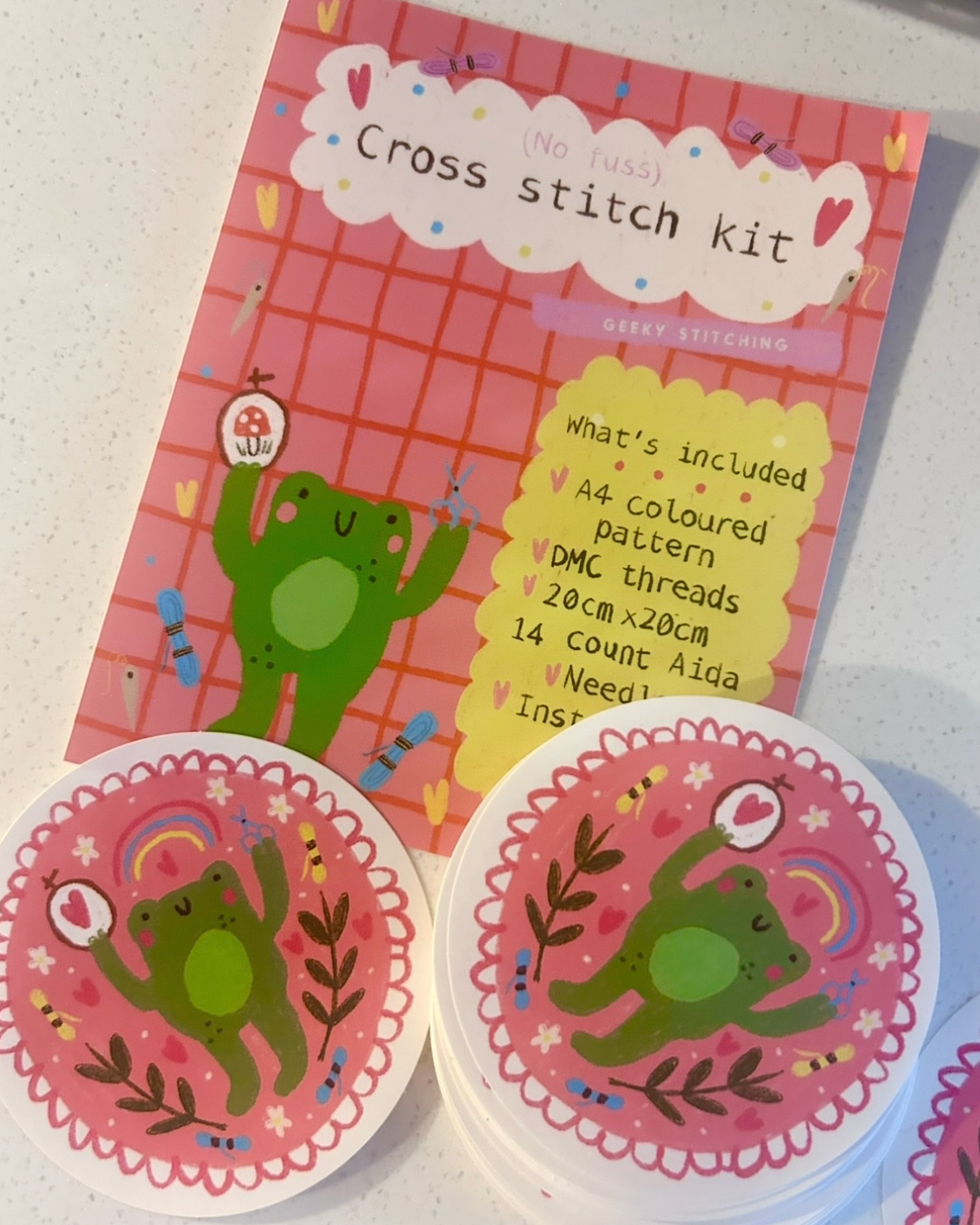 British biscuits (Rich Tea)* No Fuss Cross Stitch Kit*