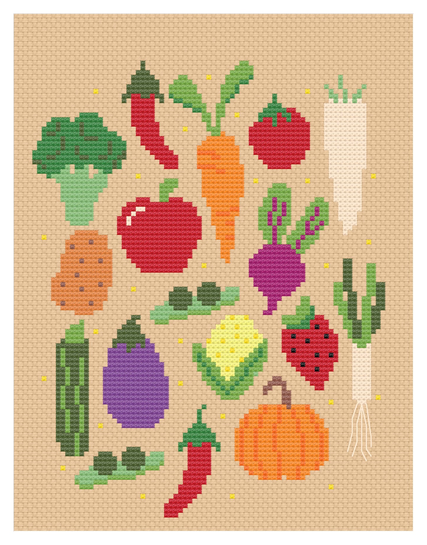 Veggie & Fruit Sampler - *Cross Stitch Kit*