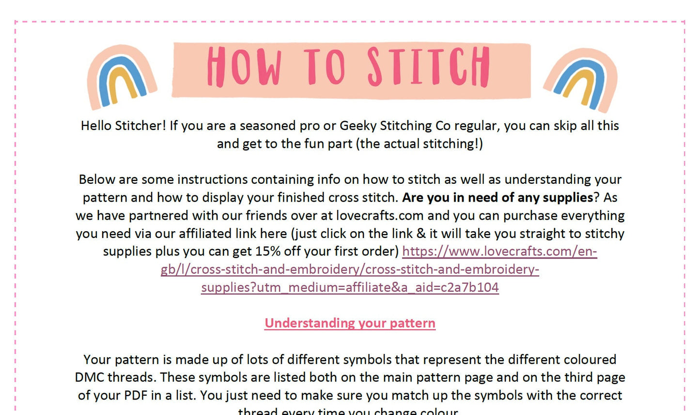 Don't be so hard on yourself 'Cross Stitch Pattern'