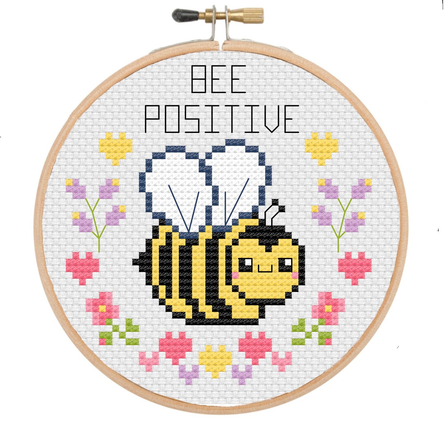 Bee Positive 'Cross Stitch Pattern'