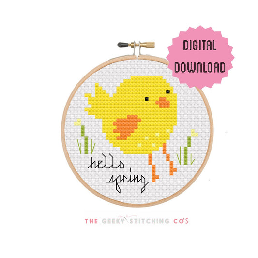 Hello Spring (chick)  'Cross Stitch Pattern'