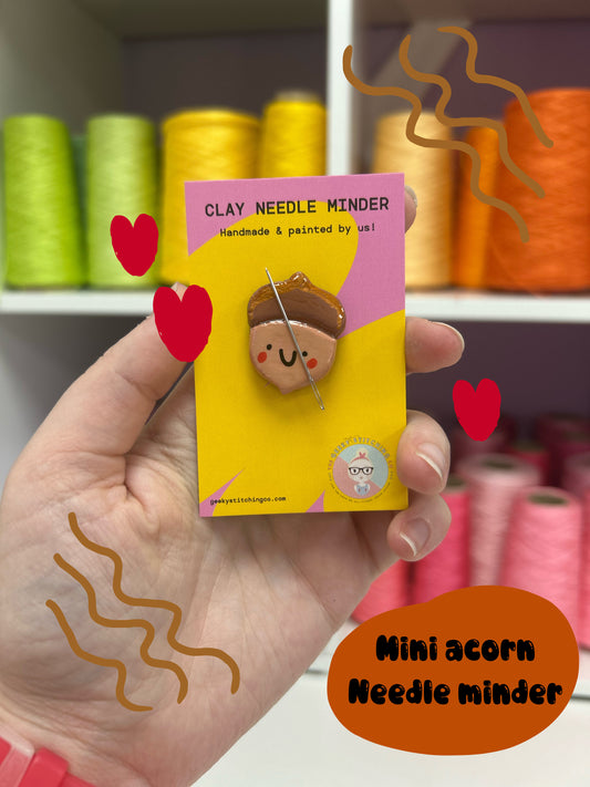 Handmade Clay needle Minder (Acorn)