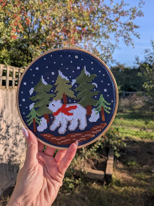 Snowy Polar Bear *Cross Stitch Kit*