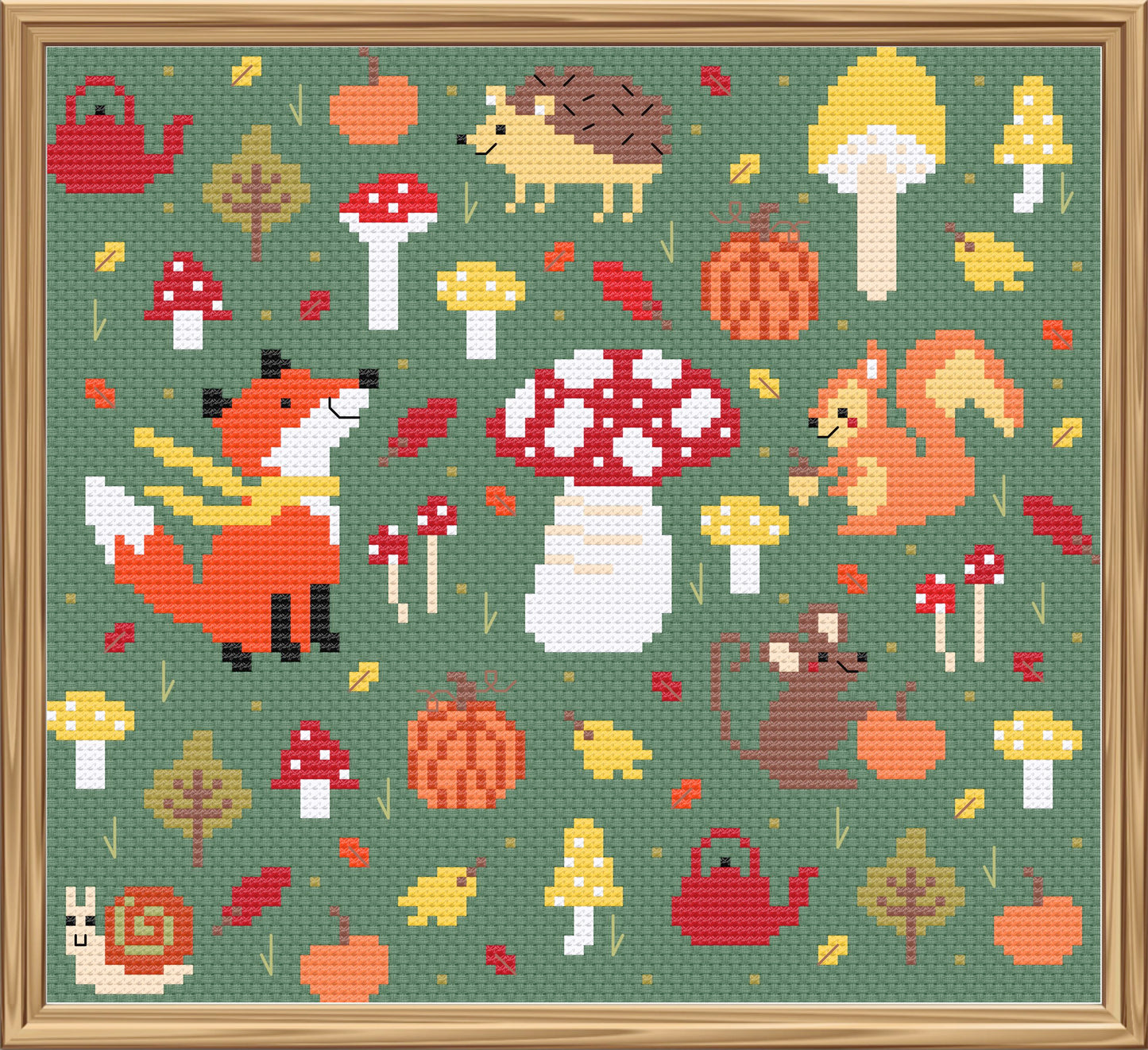 Autumn creatures Sampler 'Cross Stitch Kit'