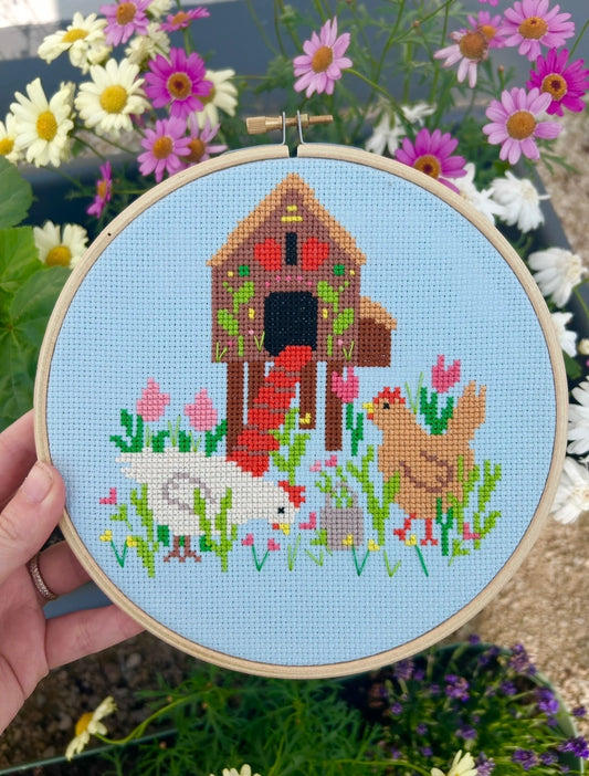 Summer hen house *Cross Stitch Kit*