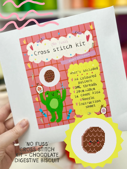 British Biscuits (Chocolate Digestive)* No Fuss Cross Stitch Kit*