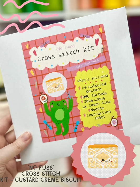 British biscuits (Custard Creme)* No Fuss Cross Stitch Kit*