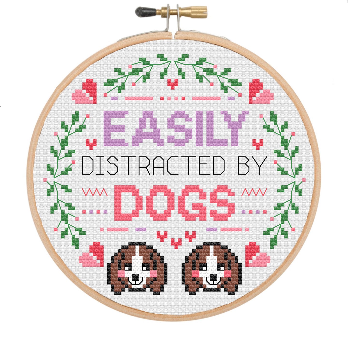 Easily distracted by dogs - * Cross Stitch Kit*