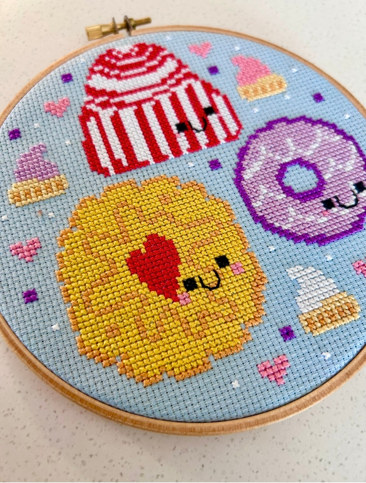 British Biscuits Sampler (Teacake, Party Ring & Jammie Dodger) *Cross Stitch Kit*