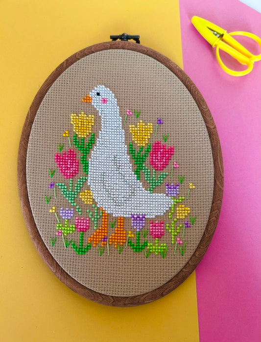 Goose amongst Tulips - *Cross Stitch Kit*