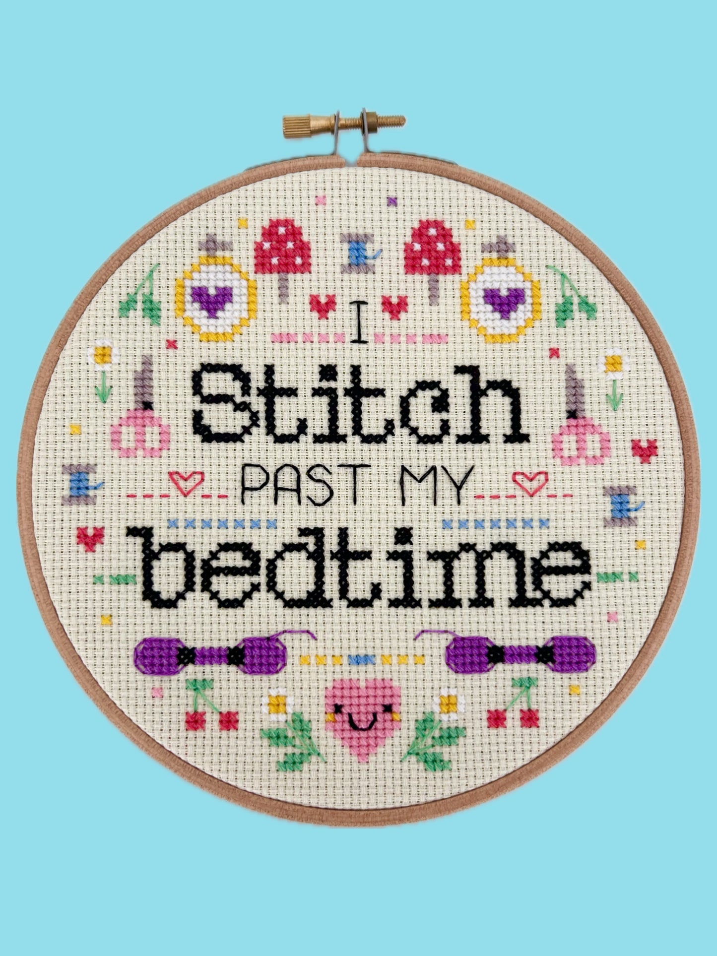 I stitch past my bedtime- *Cross Stitch Kit*