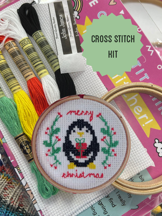 Merry Christmas (Penguin) - *Cross Stitch Kit*