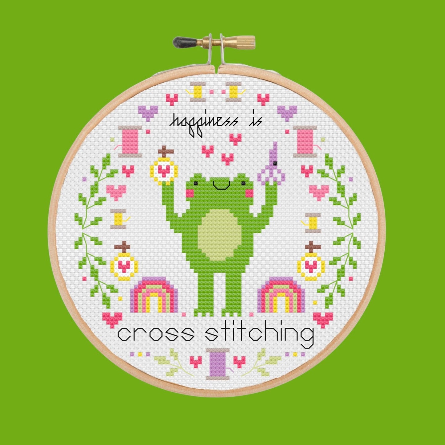 Happiness is Cross Stitching *Cross Stitch Kit*