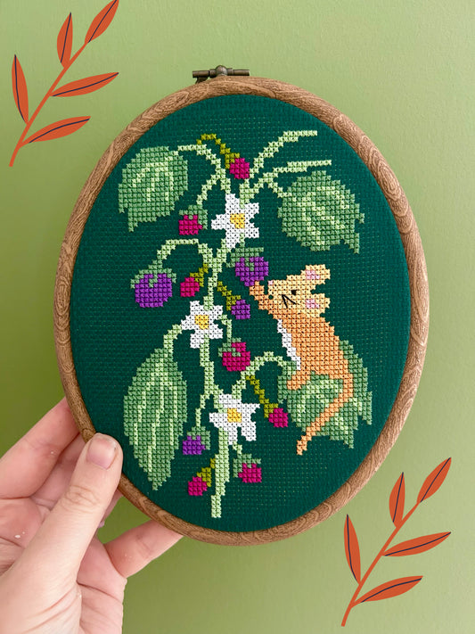 Dormouse on the Blackberry Bush *Cross Stitch Kit*