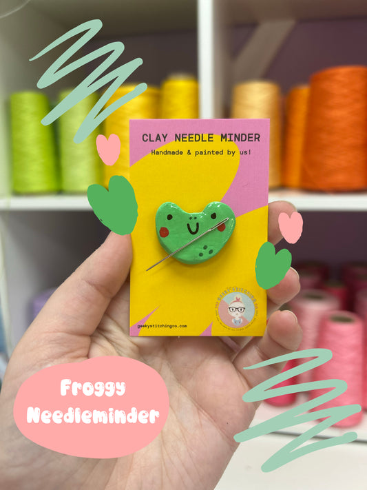Handmade Clay needle Minder (Froggie)