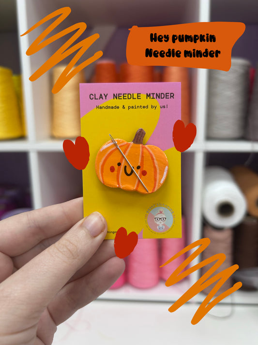 Handmade Clay needle Minder (Pumpkin)