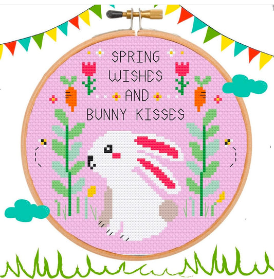 Spring wishes and bunny kisses - *Cross Stitch Kit*