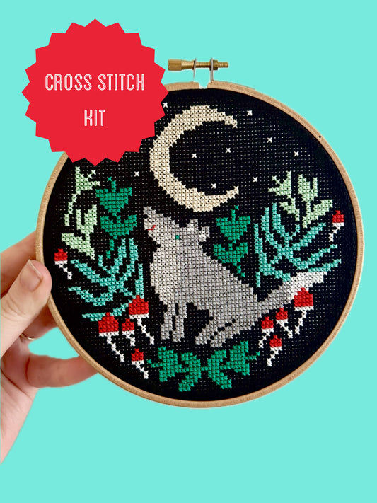 Wolf under the Moon - *Cross Stitch Kit*