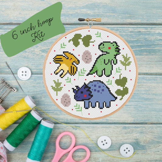 Mini Dinosaur Sampler (with T-Rex) *Cross Stitch Kit*