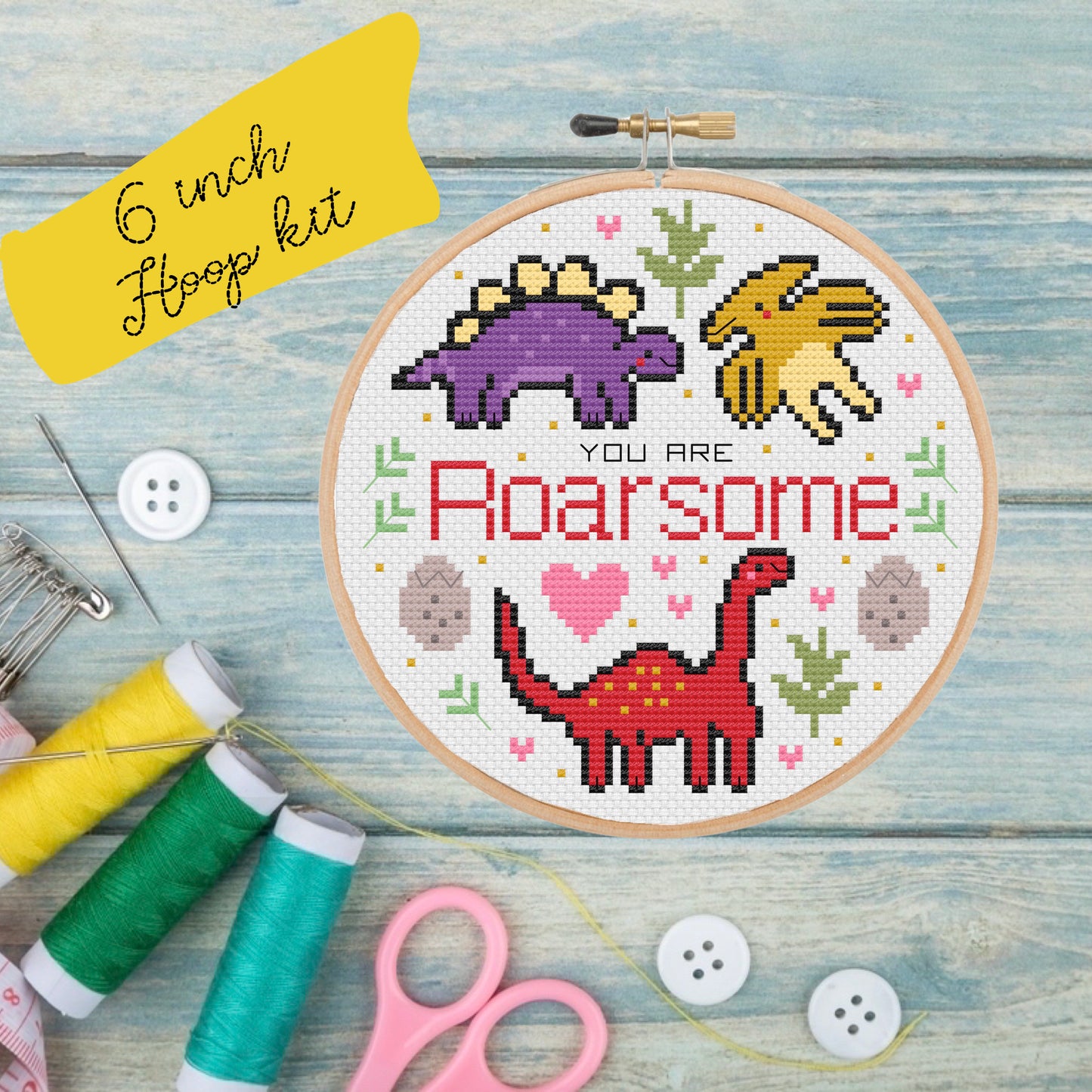 You are Roarsome *Cross Stitch Kit*