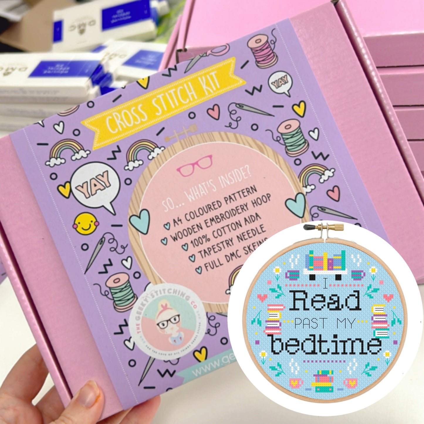 I read past my bedtime  - *Cross Stitch Kit*