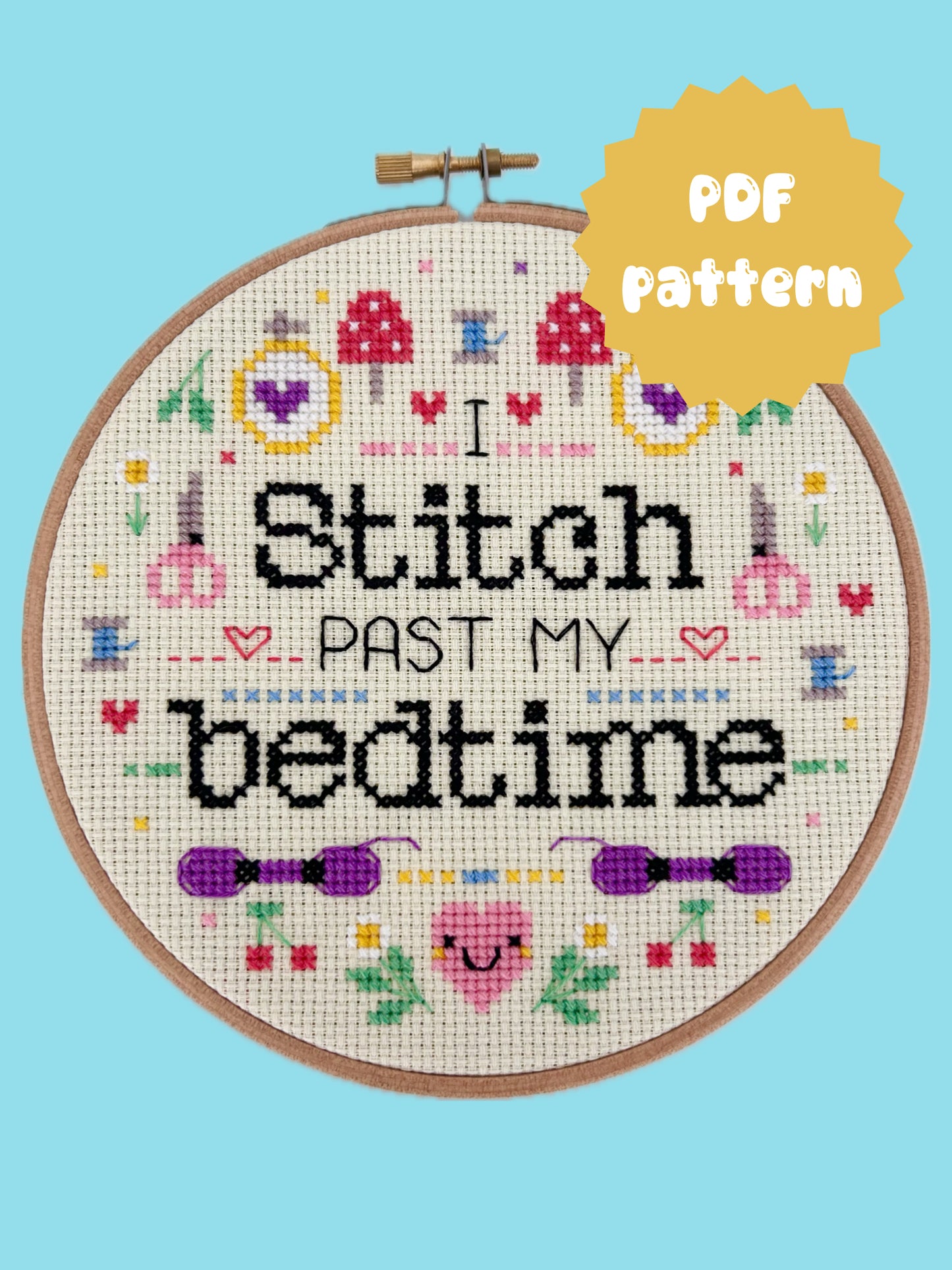 I stitch past my bedtime 'Cross Stitch Pattern'