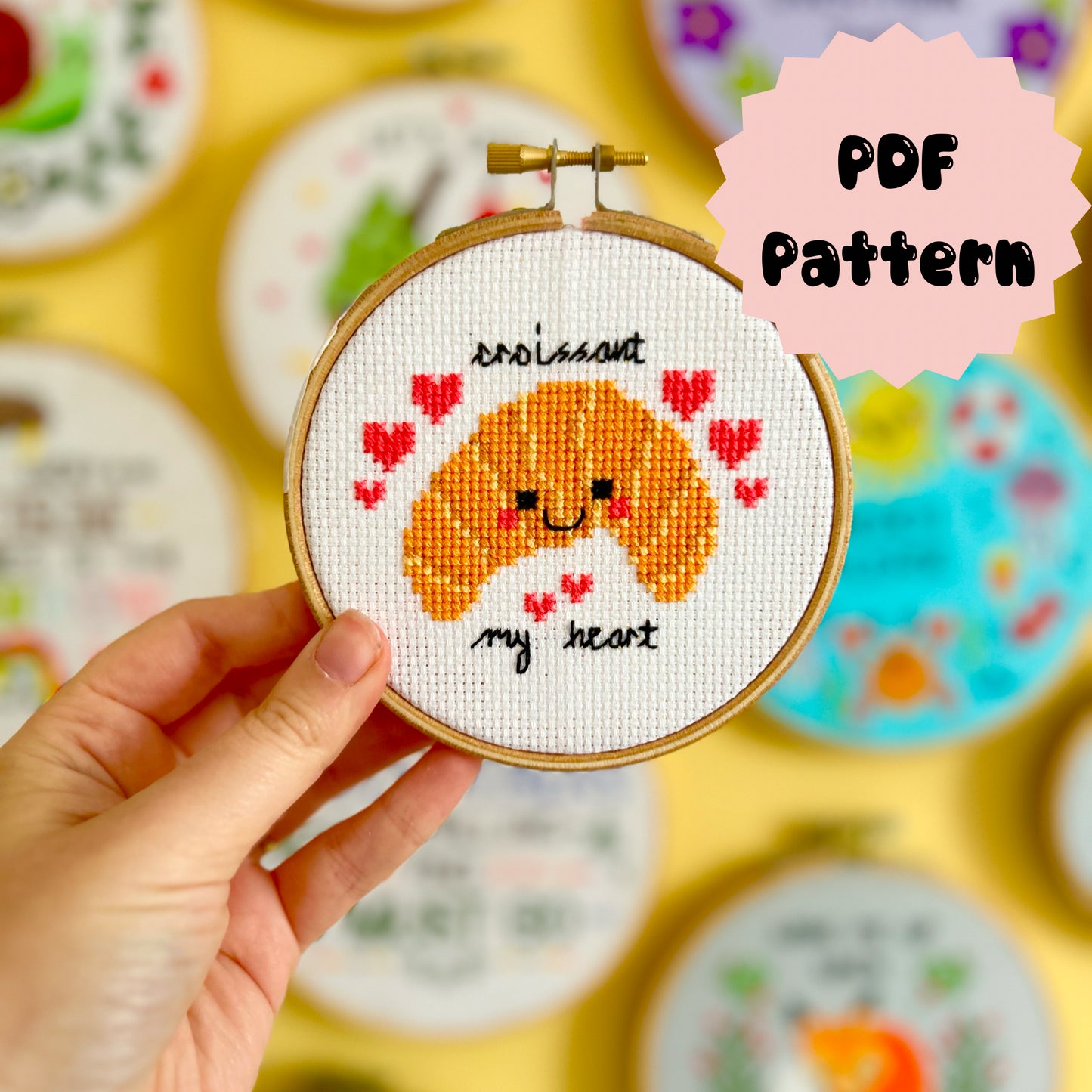 Croissant my heart 'Cross Stitch Pattern'