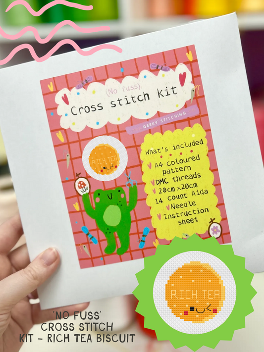 British biscuits (Rich Tea)* No Fuss Cross Stitch Kit*
