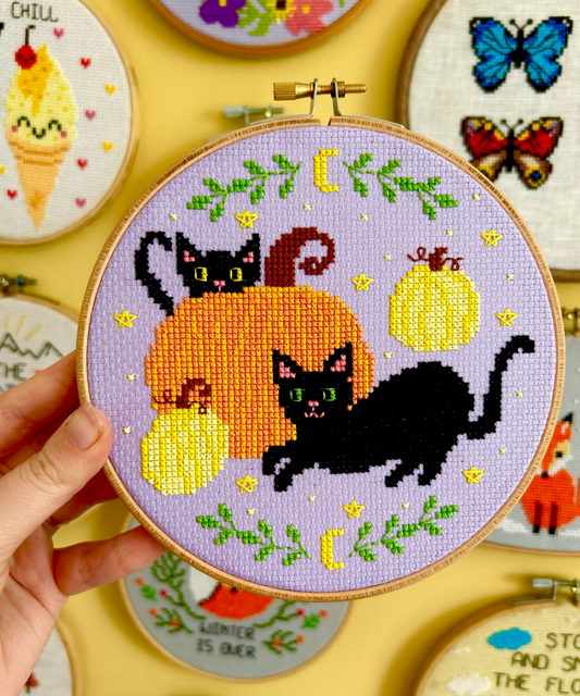 Cats amongst the Pumpkins - *Cross Stitch Kit*