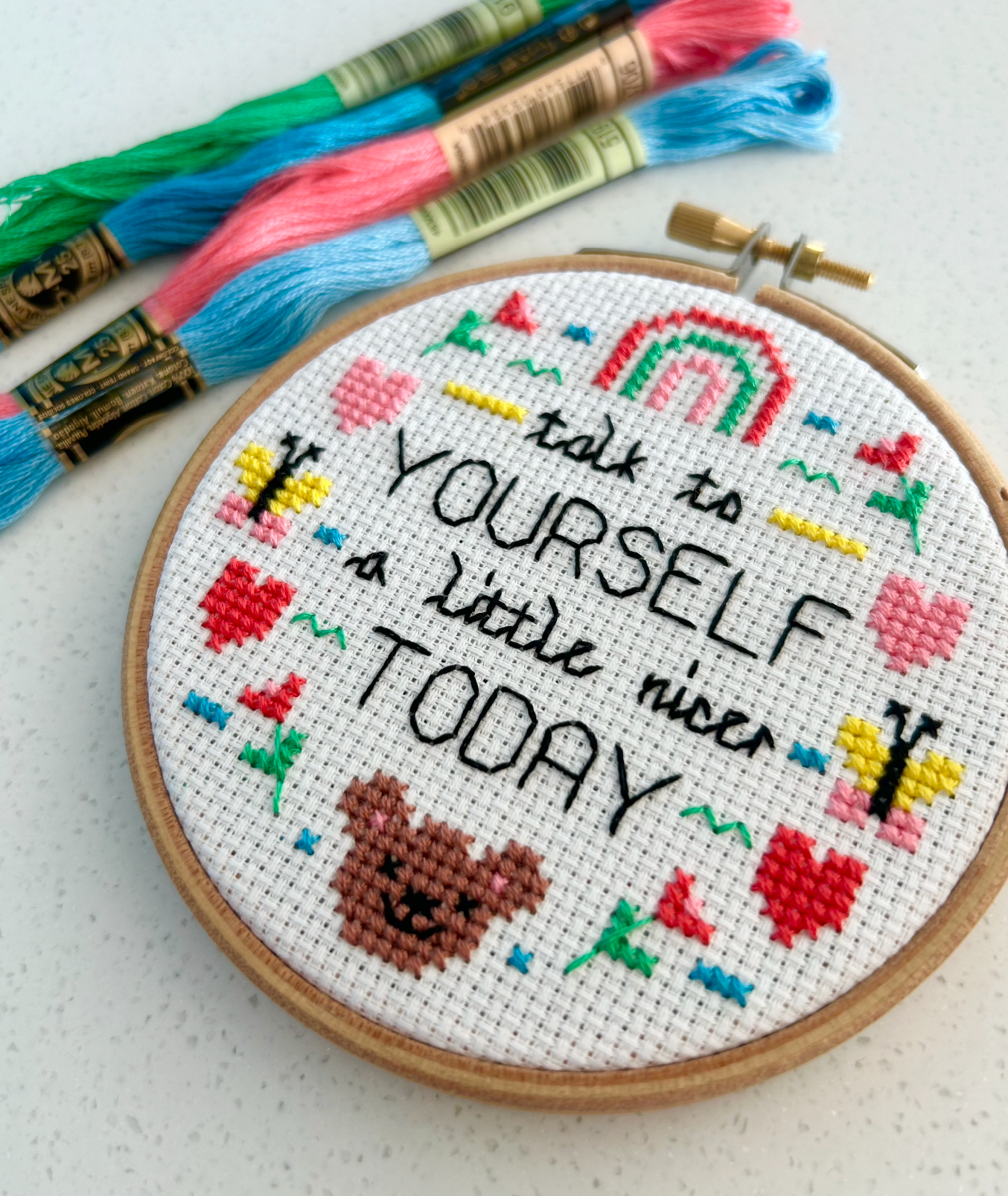 Talk to yourself a little nicer today  - *Cross Stitch Kit*
