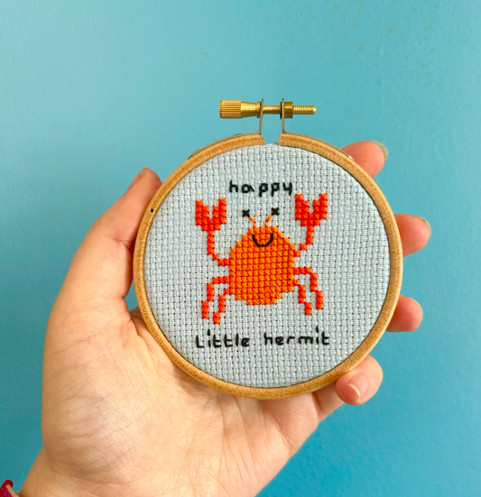 Happy Little Hermit  - *Cross Stitch Kit*