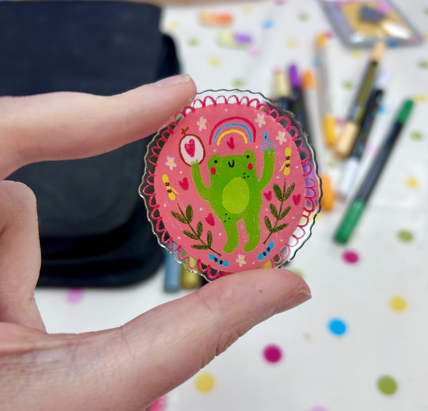 Acrylic Needle minder (Froggy)