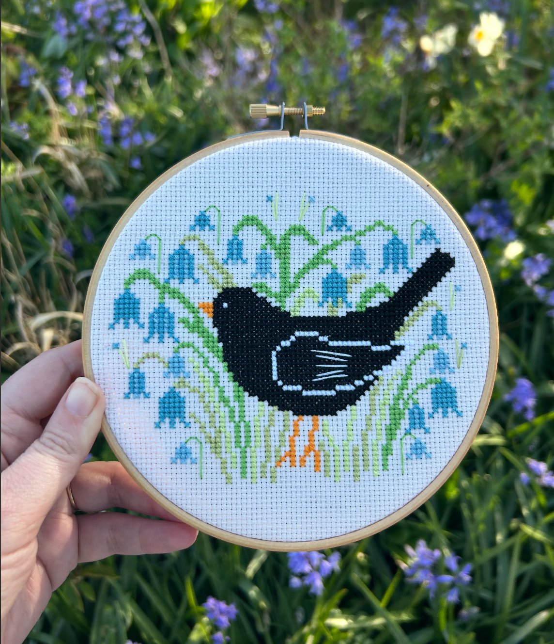 Blackbird amongst Bluebells *Cross Stitch Kit*