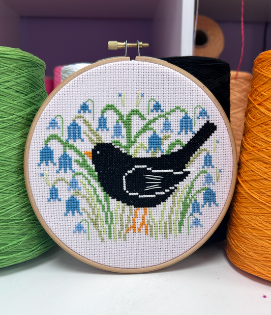 Blackbird amongst Bluebells *Cross Stitch Kit*