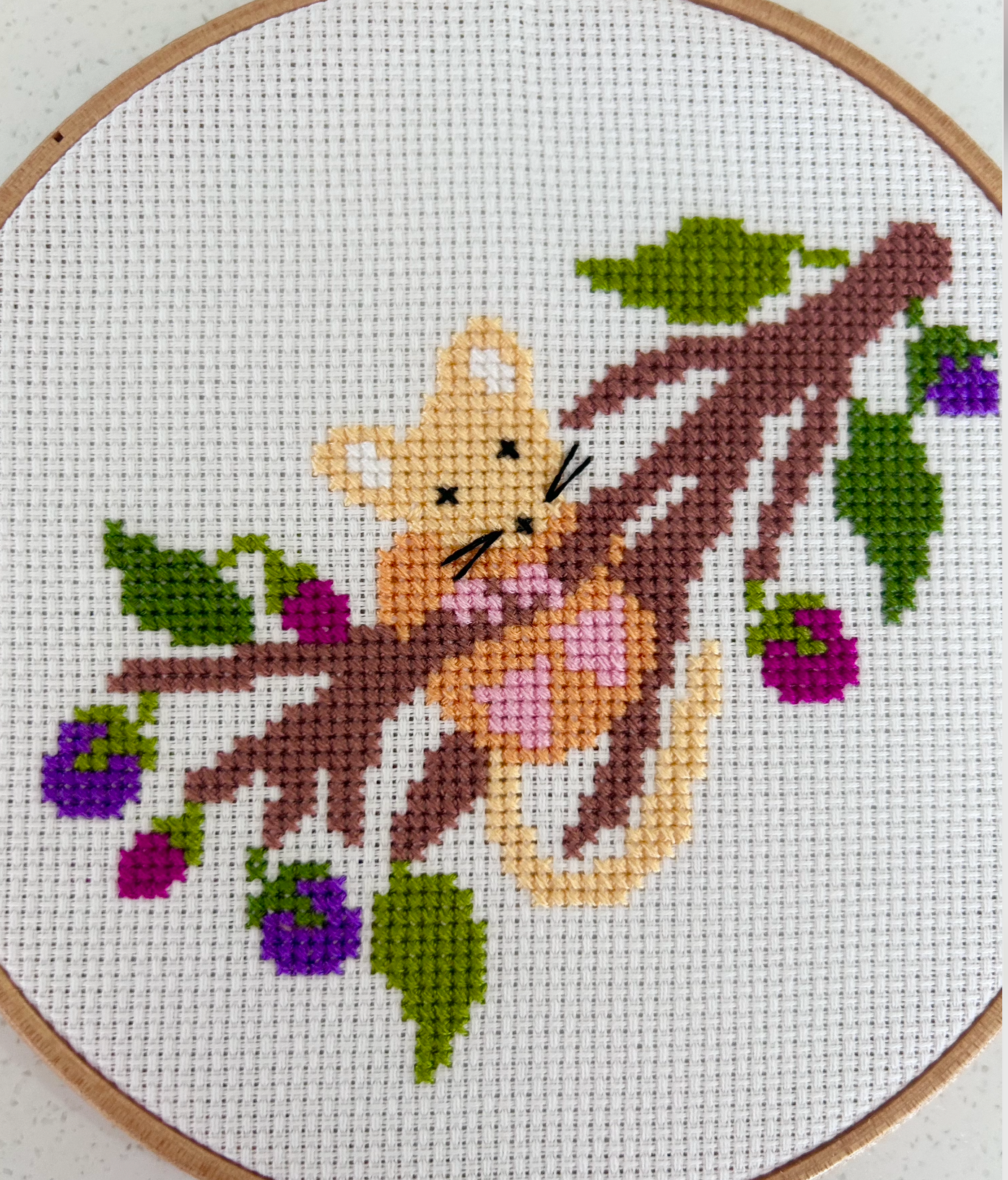 Dormouse on the Blackberry Branch *Cross Stitch Kit*