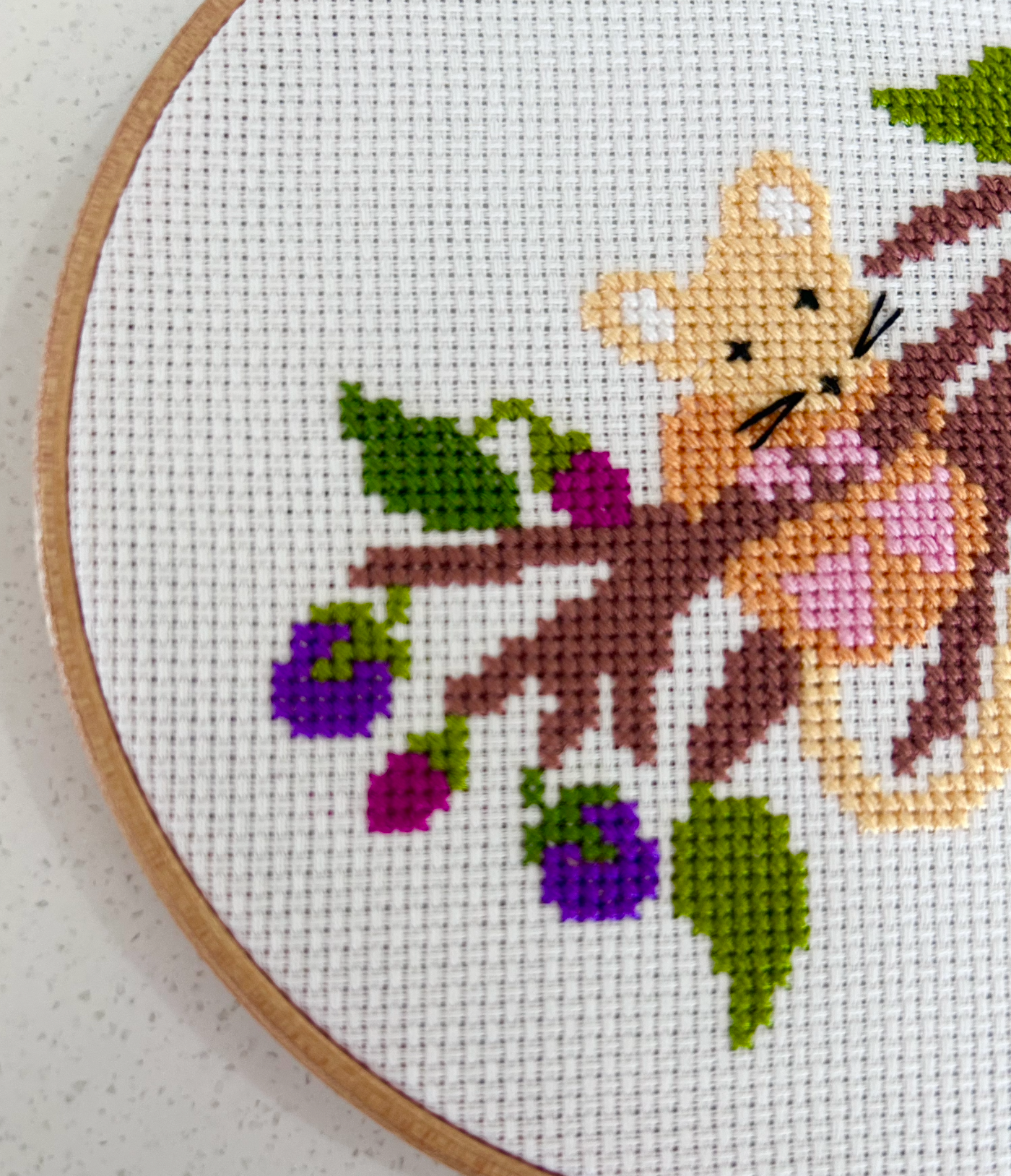 Dormouse on the Blackberry Branch *Cross Stitch Kit*