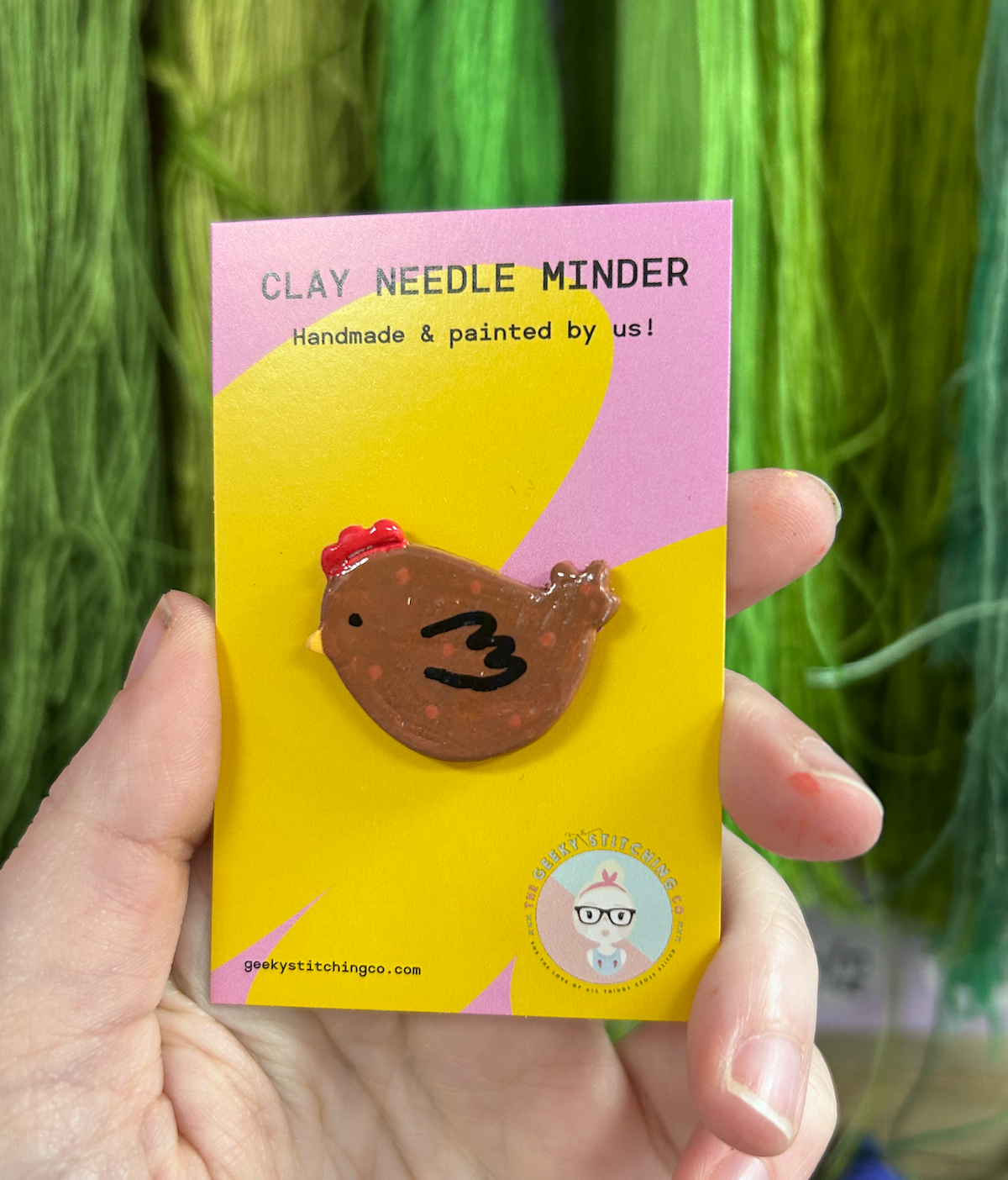 Handmade Clay needle Minder (Hen)