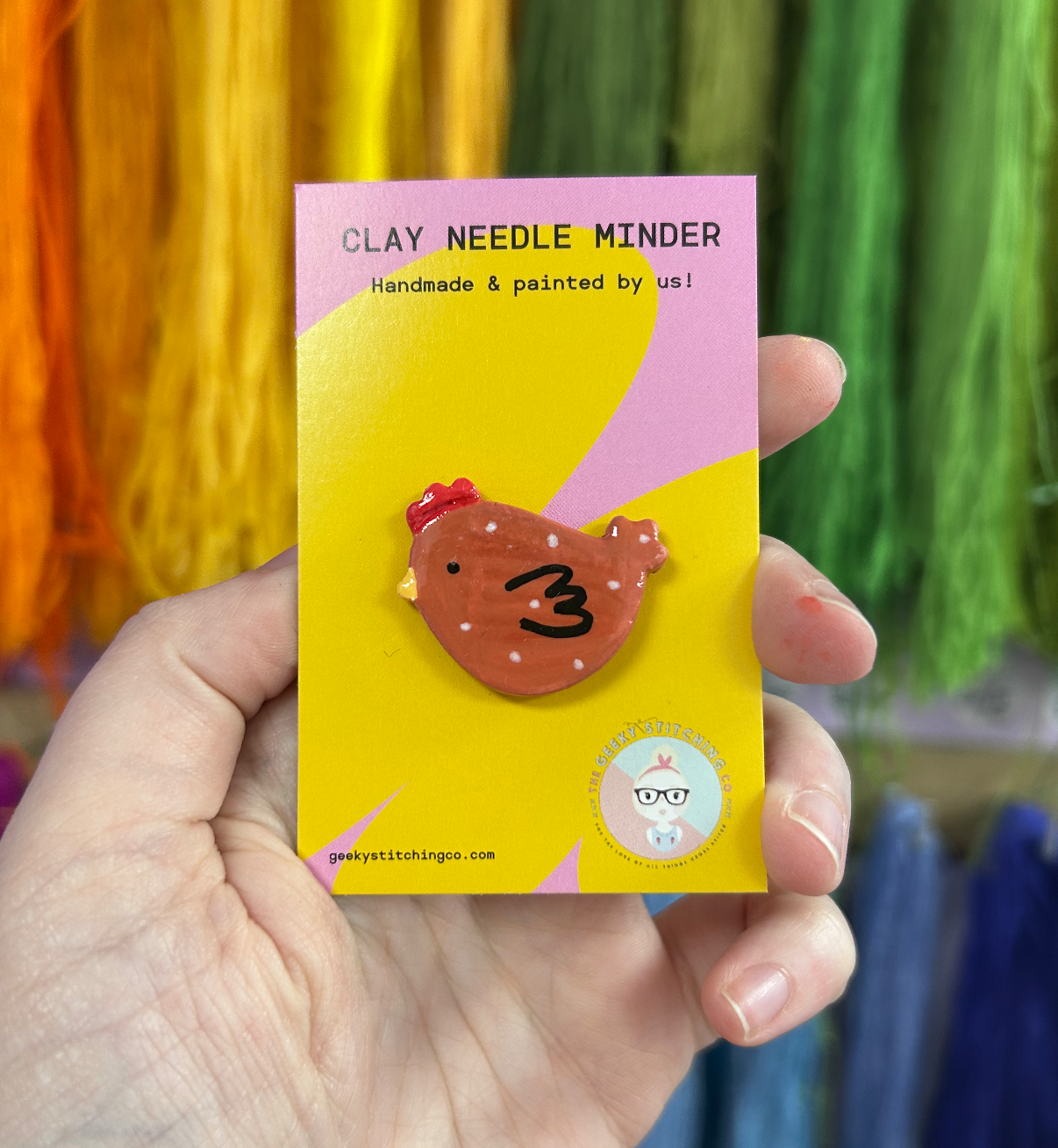 Handmade Clay needle Minder (Hen)