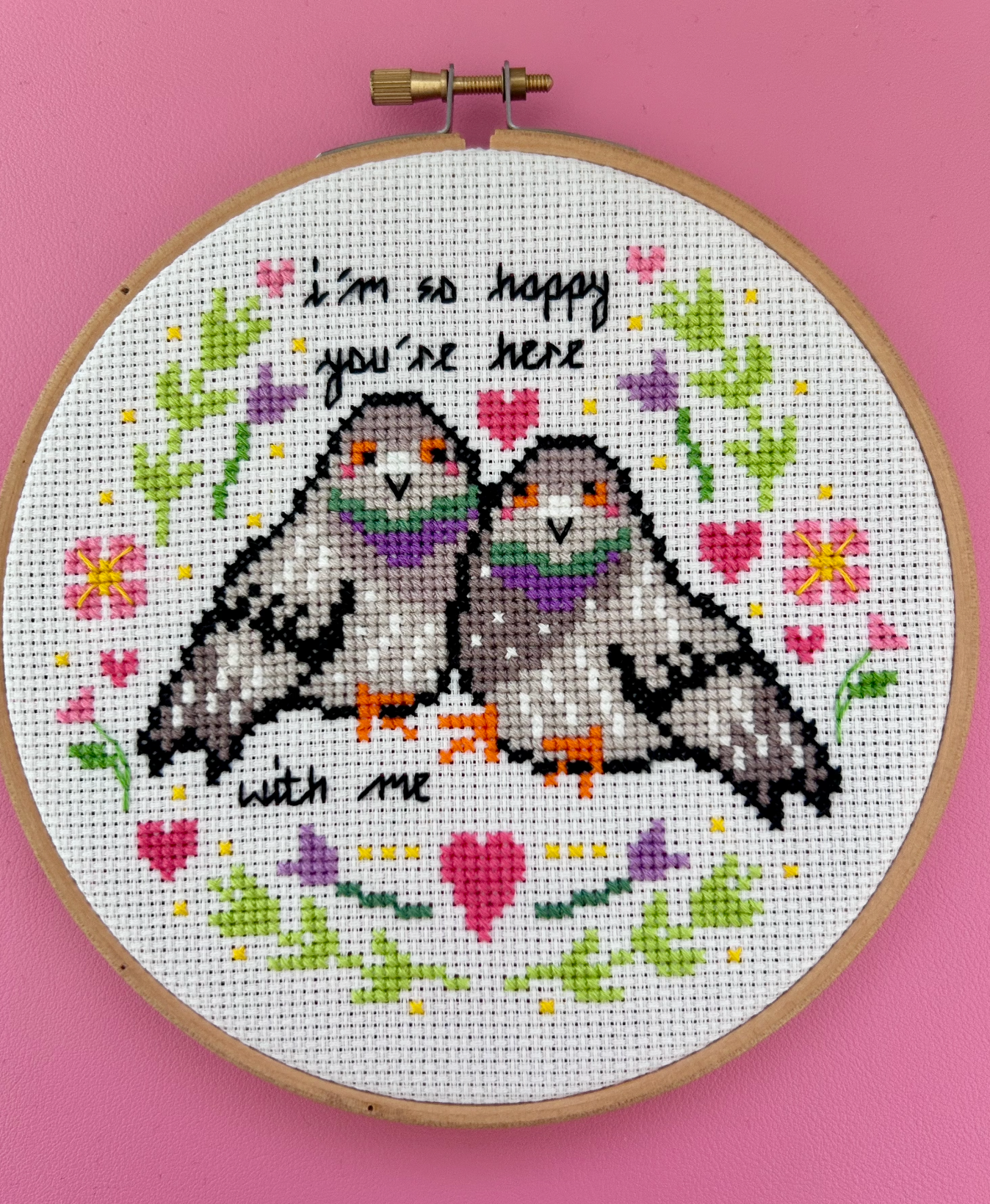 I'm so happy you're here with me (pigeons) *Cross Stitch Kit*